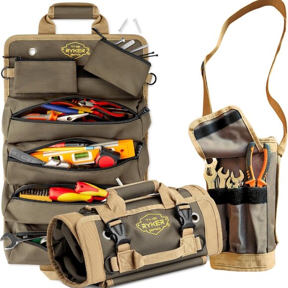 The Ryker Roll Up Tool Bag Organizer Gifts for him Heavy Duty Motorcycle Tool Ro